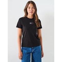 Tommy Jeans Varsity Diamante Logo T-Shirt - Black
