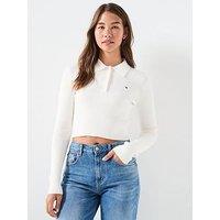Tommy Jeans Essential Polo Sweater - White