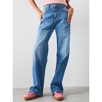 Tommy Jeans Mid Rise Straight Leg Jean - Blue