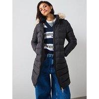 Tommy Jeans Essential Hooded Down Coat - Black