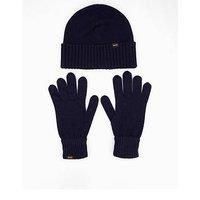 Boss Kalipso Wool Gloves & Hat Gift Set - Navy
