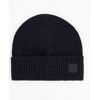 Boss Akaio Side Tonal Logo Wool Beanie Hat - Grey