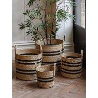 Gallery Direct Storage Basket Black Stripe Nest S/4 D370Mm