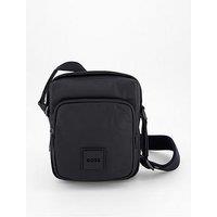 Boss Oryo Rubberised Nylon Logo Crossbody - Black