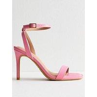 New Look Pink Textured Faux Leather Stiletto Sandals