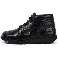Kickers Kick Hi Croc Leather Ankle Boot - Black