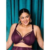 Elomi Kintai Underwire Plunge Bra - Blackberry