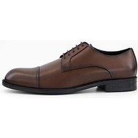 Boss Tayil Toe Cap Lace Derby Shoes - Dark Brown