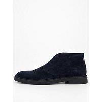 Boss Calev Suede Lace Desert Boot - Navy