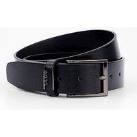 Boss Cole Emblem Logo Formal Leather Belt - Black
