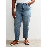 New Look Curves Blue High Waist Mom Jeans