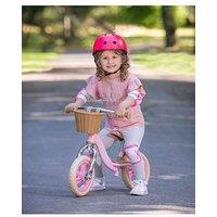 Evo Glider Balance Bike With Basket - Pastel Pink (Footrest)