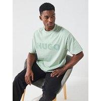 Hugo Dinkee Tonal Logo Oversize Fit T-Shirt - Green
