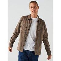 Hugo Epoldo Oversized Fit Canvas Overshirt - Grey