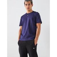 Hugo Dalile Regular Fit Centre Stacked Nikel Logo T-Shirt - Navy