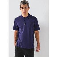 Hugo Hugo Deabono_D Regular Fit Stacked Logo Polo Shirt - Navy
