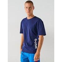 Hugo Relaxed Fit Crew Neck Swim T-Shirt - Navy