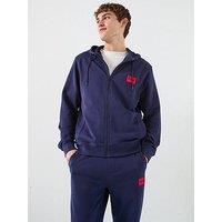 Hugo Daple 212 Regular Fit Cotton Terry Zip Through Hoodie - Navy