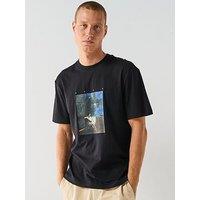 Hugo Dabolos Relaxed Fit Painting Print T-Shirt - Black