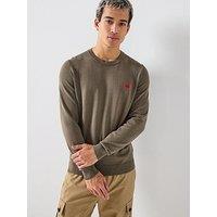Hugo San Cassius-C1 Relaxed Fit Knitted Jumper - Grey