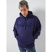 Hugo Hugo Ditchie Oversized Tonal Logo Hoodie - Navy