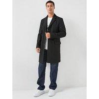Hugo Migor2541 Slim Fit Tailored Wool Overcoat - Black