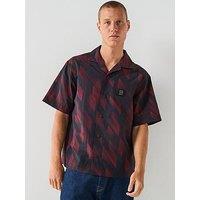 Hugo Espino Red Bull Oversized Jaquard Print Shirt - Dark Brown