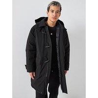 Hugo Mever2541 Regular Fit Hooded Quilted Coat - Black