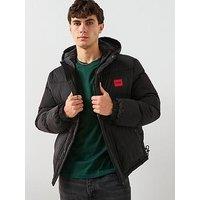 Hugo Baro2541 Regular Fit Box Logo Padded Jacket - Black