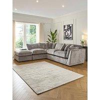 Very Home Lansa Left Hand Fabric Corner Chaise Sofa With Footstool - Made To Order In The Uk