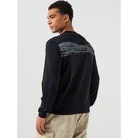 Napapijri Men'S Back Graphic Long Sleeve T-Shirt - Black