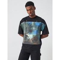 Hugo Dabilo Oversized Fit Painting Print T-Shirt - Black