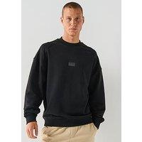 Hugo Delastcrew Relaxed Fit Crew Sweat - Black