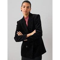 The Very Collection Cord Double Breasted Blazer - Black