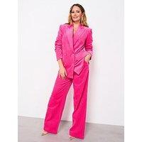 The Very Collection Cord Wide Leg Relaxed Trousers - Pink