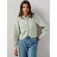 The Very Collection Embellished Cocoon Trophy Jacket - Green