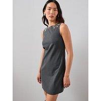The Very Collection Pin Stripe Embellished Shift Dress - Blue