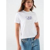 Calvin Klein Jeans Fitted Short Sleeve T- Shirt - White