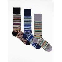 Ps Paul Smith 3 Pack Pique Signature Stripe Crew Socks - Multi