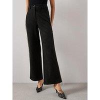 The Very Collection Suede Wide Leg Co-Ord Trouser - Black
