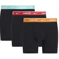 Nike Everyday Cotton Stretch 3 Pack Boxer Briefs - Black