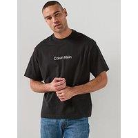 Calvin Klein Relaxed Fit Linear Logo T-Shirt - Black