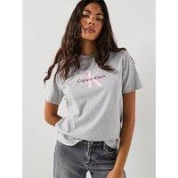 Calvin Klein Jeans Monologo Crew Neck T-Shirt - Grey