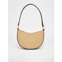 Quiz Brown Woven Shoulder Bag