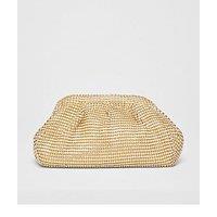 Quiz Gold Diamante Gathered Pouch Bag