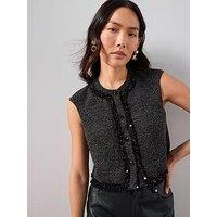 The Very Collection Boucle Waistcoat - Black