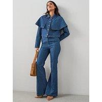 The Very Collection Flare Co-Ord - Mid Wash Blue