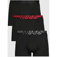 Hugo Bodywear 3 Pack Triplet Split Logo Trunks - Black