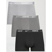 Nike Everyday Cotton Stretch 3 Pack Trunks - Grey
