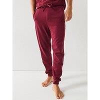 Hugo Bodywear Liam Taped Loungewear Cuff Pants - Dark Red